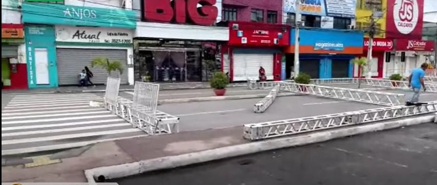 Montagem da estrutura do São João de Jequié traz modificações no trânsito do centro da cidade