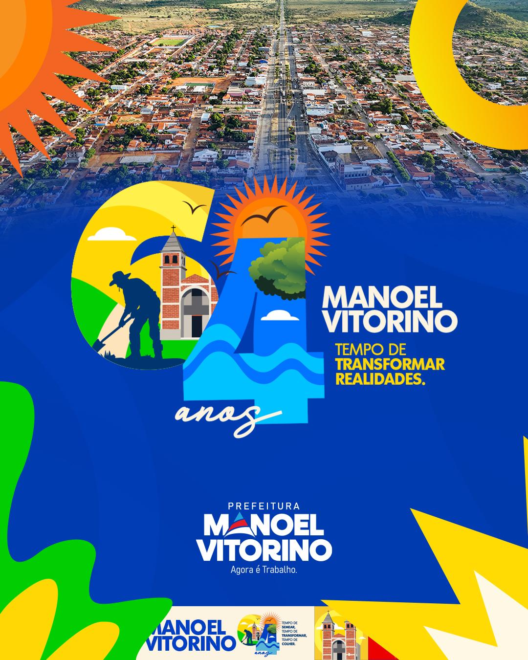 Prefeitura de Manoel Vitorino celebra 64 anos de emancipação política com ampla programação comemorativa