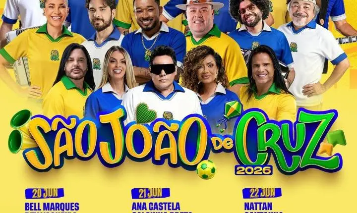 Cruz das Almas anuncia atrações do São João 2026 com grandes nomes da música